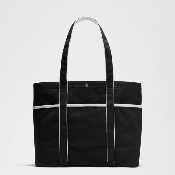 Lululemon Daily Multi-Pocket Canvas Tote Bag 20L - NEW NWT - Black/White Opal - Picture 3 of 10